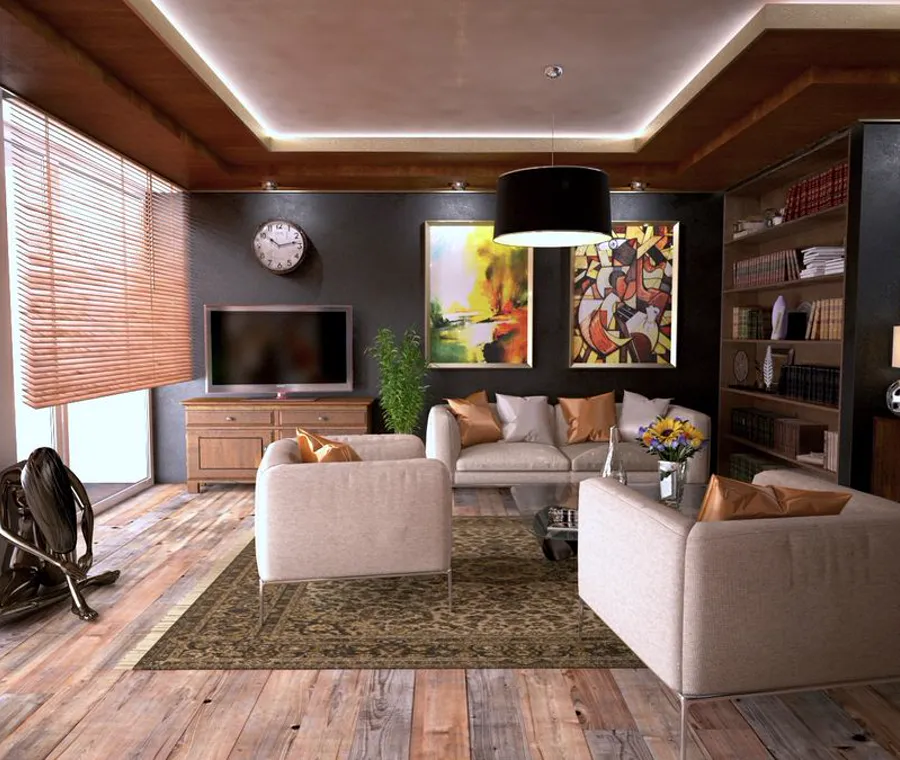 Salón acogedor de un apartamento turístico