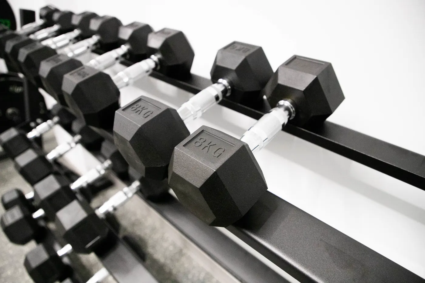 Fotograf&iacute;a de producto de mancuernas de gimnasio